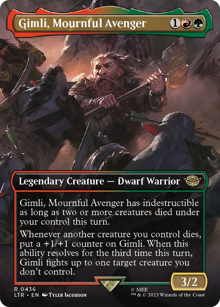 Gimli, Mournful Avenger (Borderless Alternate Art) [The Lord of the Rings: Tales of Middle-Earth] | KingTCG.ca