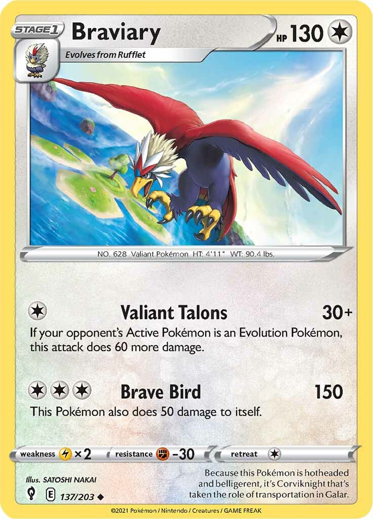 Braviary (137/203) [Sword & Shield: Evolving Skies] | KingTCG.ca