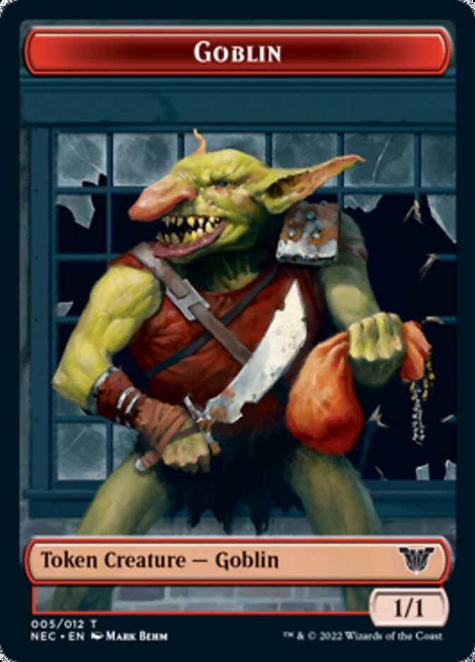 Smoke Blessing // Goblin Double-sided Token [Kamigawa: Neon Dynasty Commander Tokens] | KingTCG.ca