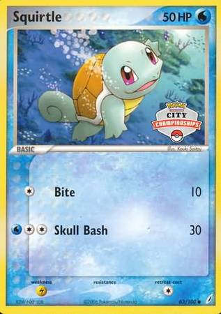 Squirtle (63/100) (City Championship Promo) [EX: Crystal Guardians] | KingTCG.ca