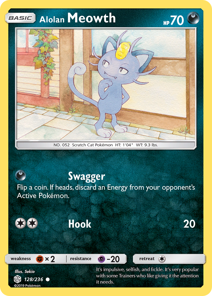 Alolan Meowth (128/236) [Sun & Moon: Cosmic Eclipse] | KingTCG.ca