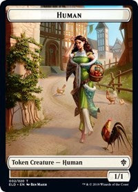 Human // Food (17) Double-sided Token [Throne of Eldraine Tokens] | KingTCG.ca