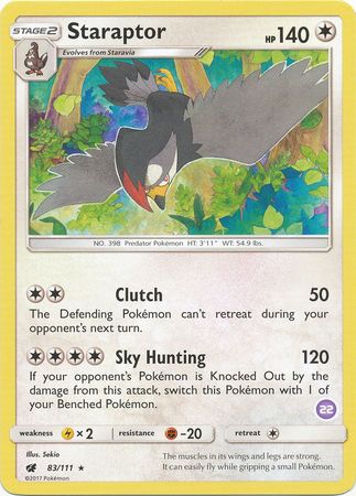 Staraptor (83/111) [Sun & Moon: Trainer Kit - Alolan Sandslash & Alolan Ninetales] | KingTCG.ca