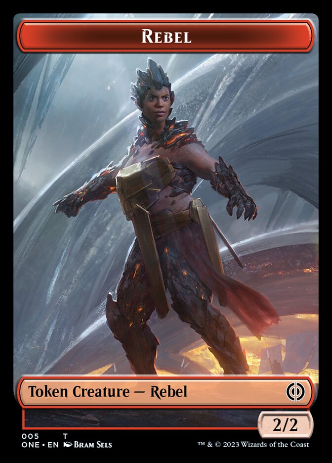 Rebel // Samurai Double-Sided Token [Phyrexia: All Will Be One Tokens] | KingTCG.ca