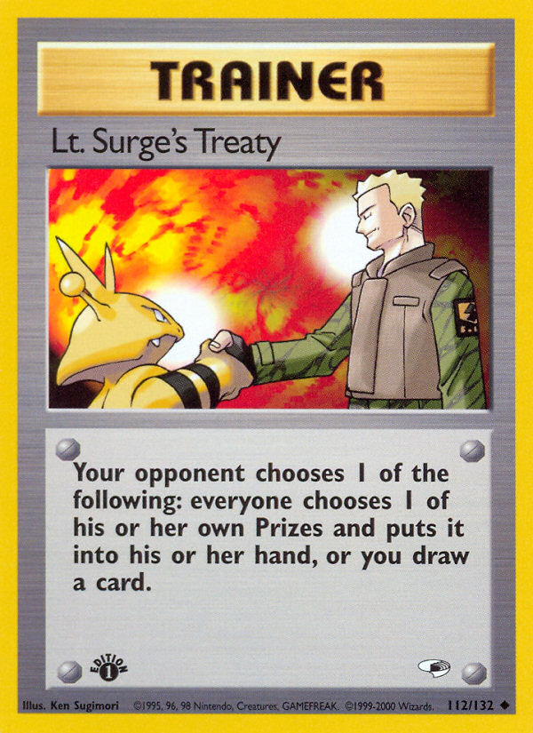 Lt. Surge's Treaty (112/132) [Gym Heroes 1st Edition] | KingTCG.ca