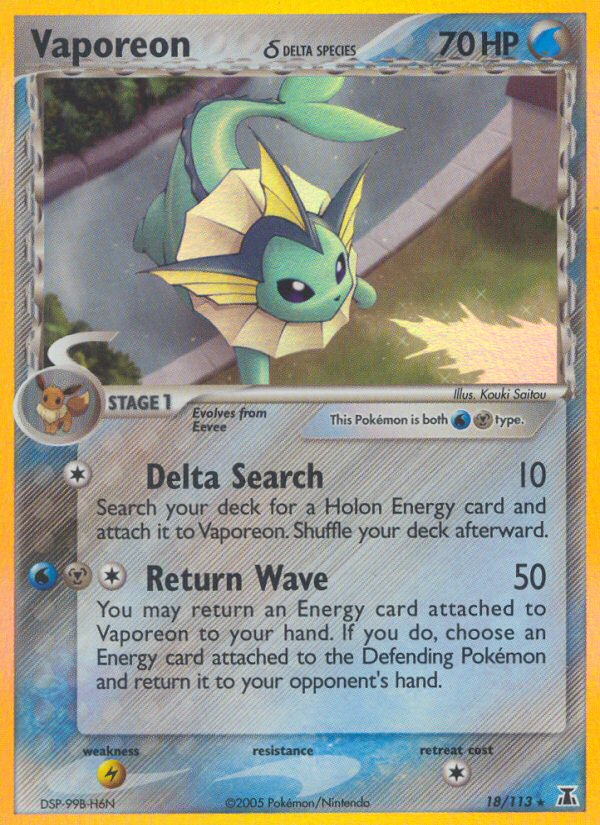 Vaporeon (18/113) (Delta Species) [EX: Delta Species] | KingTCG.ca