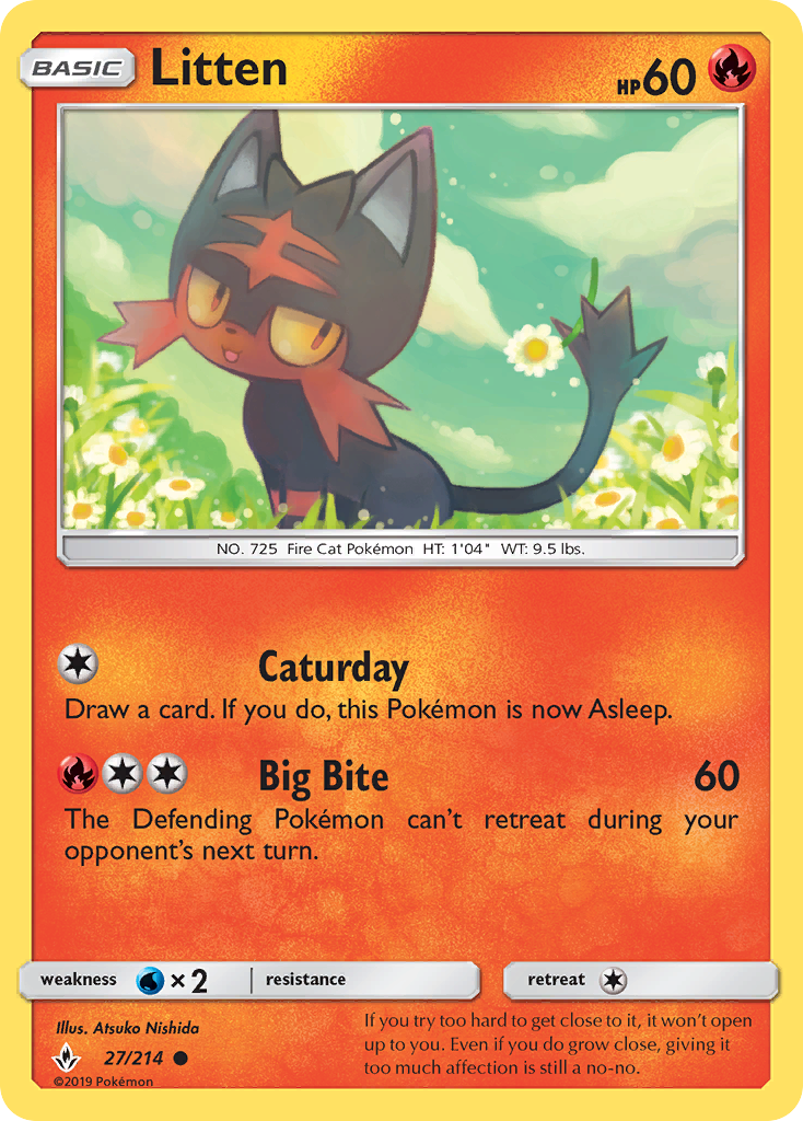 Litten (27/214) [Sun & Moon: Unbroken Bonds] | KingTCG.ca