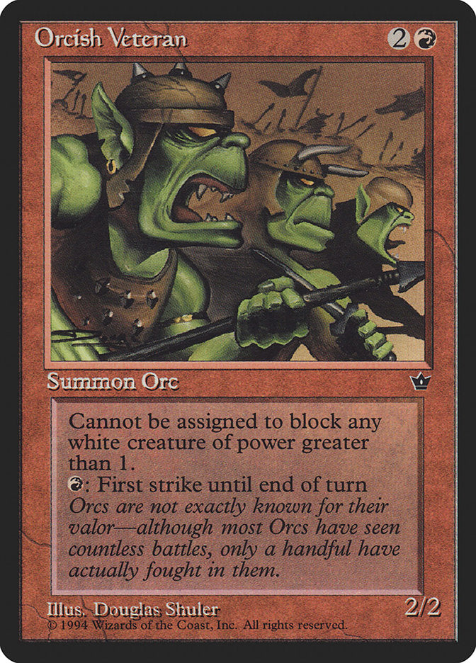 Orcish Veteran (Douglas Shuler) [Fallen Empires] | KingTCG.ca