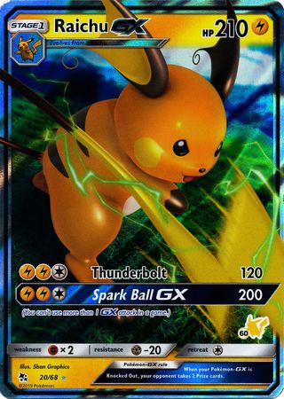 Raichu GX (20/68) [Battle Academy: Pikachu Deck] | KingTCG.ca