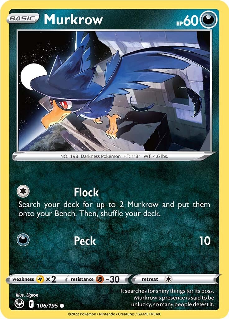 Murkrow (106/195) [Sword & Shield: Silver Tempest] | KingTCG.ca