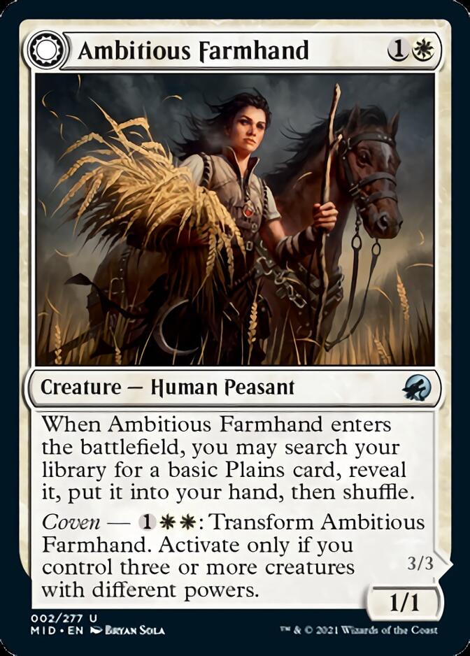 Ambitious Farmhand // Seasoned Cathar [Innistrad: Midnight Hunt] | KingTCG.ca