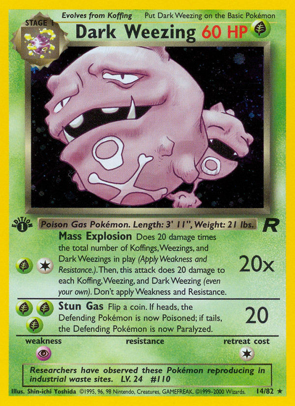 Dark Weezing (14/82) [Team Rocket 1st Edition] | KingTCG.ca