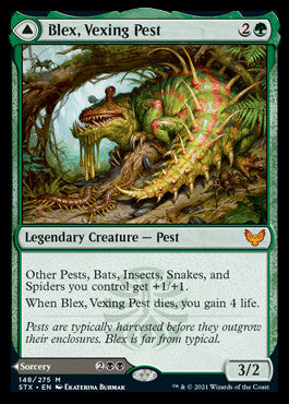 Blex, Vexing Pest // Search for Blex [Strixhaven: School of Mages] | KingTCG.ca