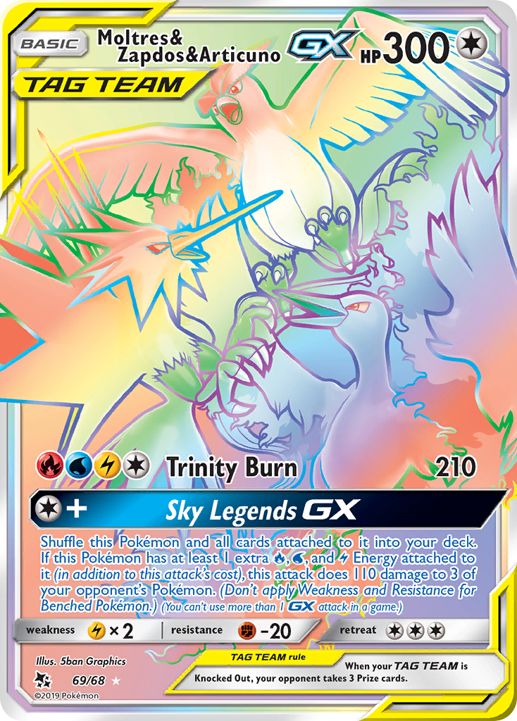 Moltres & Zapdos & Articuno GX (69/68) [Sun & Moon: Hidden Fates] | KingTCG.ca