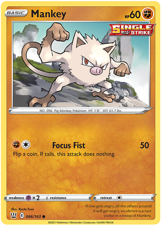 Mankey (066/163) [Sword & Shield: Battle Styles] | KingTCG.ca