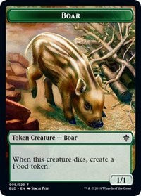 Boar // Food (16) Double-sided Token [Throne of Eldraine Tokens] | KingTCG.ca