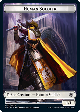 Zombie // Human Soldier Double-Sided Token [Game Night: Free-for-All Tokens] | KingTCG.ca