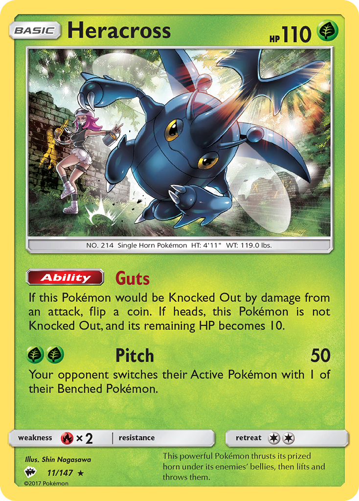 Heracross (11/147) [Sun & Moon: Burning Shadows] | KingTCG.ca