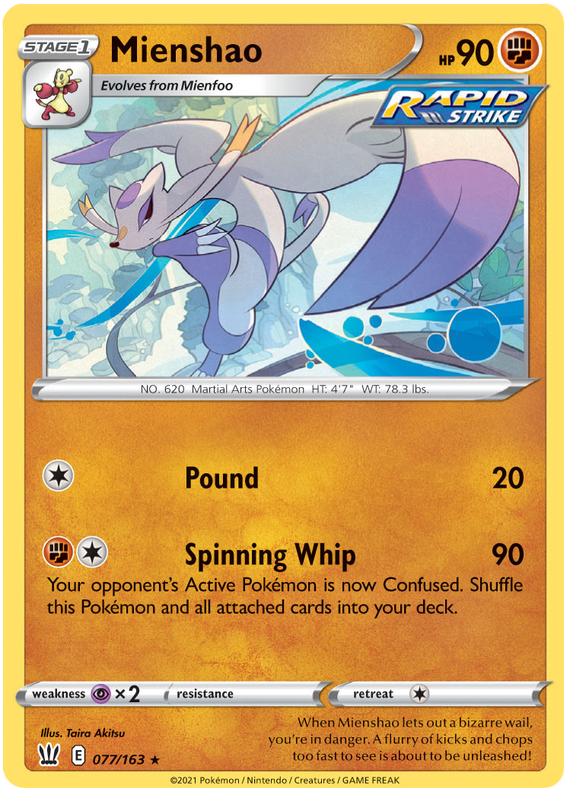 Mienshao (077/163) [Sword & Shield: Battle Styles] | KingTCG.ca