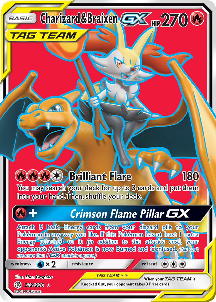 Charizard & Braixen GX (212/236) [Sun & Moon: Cosmic Eclipse] | KingTCG.ca