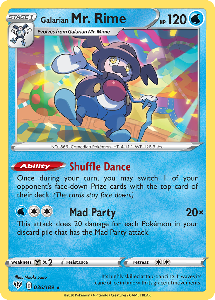 Galarian Mr. Rime (36/189) [Sword & Shield: Darkness Ablaze] | KingTCG.ca