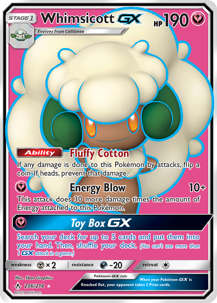 Whimsicott GX (206/214) [Sun & Moon: Unbroken Bonds] | KingTCG.ca