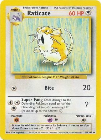 Raticate (40/102) [Base Set] | KingTCG.ca