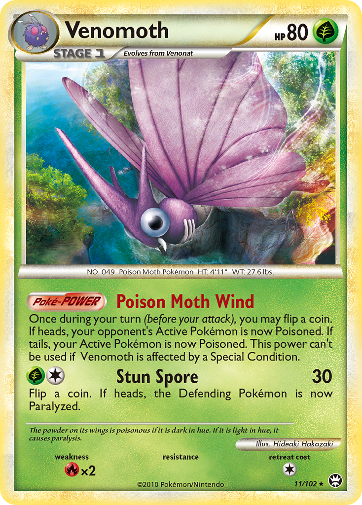 Venomoth (11/102) [HeartGold & SoulSilver: Triumphant] | KingTCG.ca