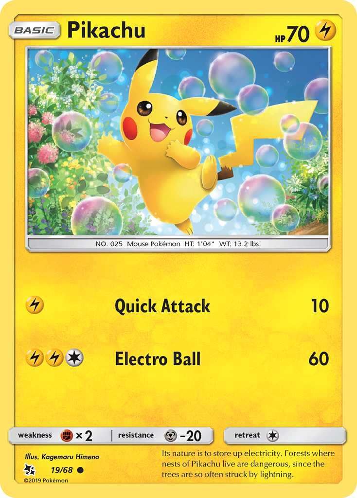 Pikachu (19/68) [Sun & Moon: Hidden Fates] | KingTCG.ca