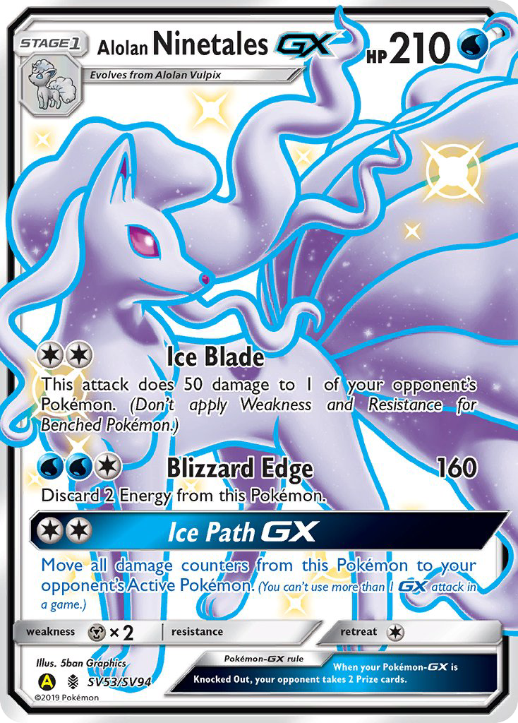 Alolan Ninetales GX (SV53/SV94) [Sun & Moon: Hidden Fates - Shiny Vault] | KingTCG.ca