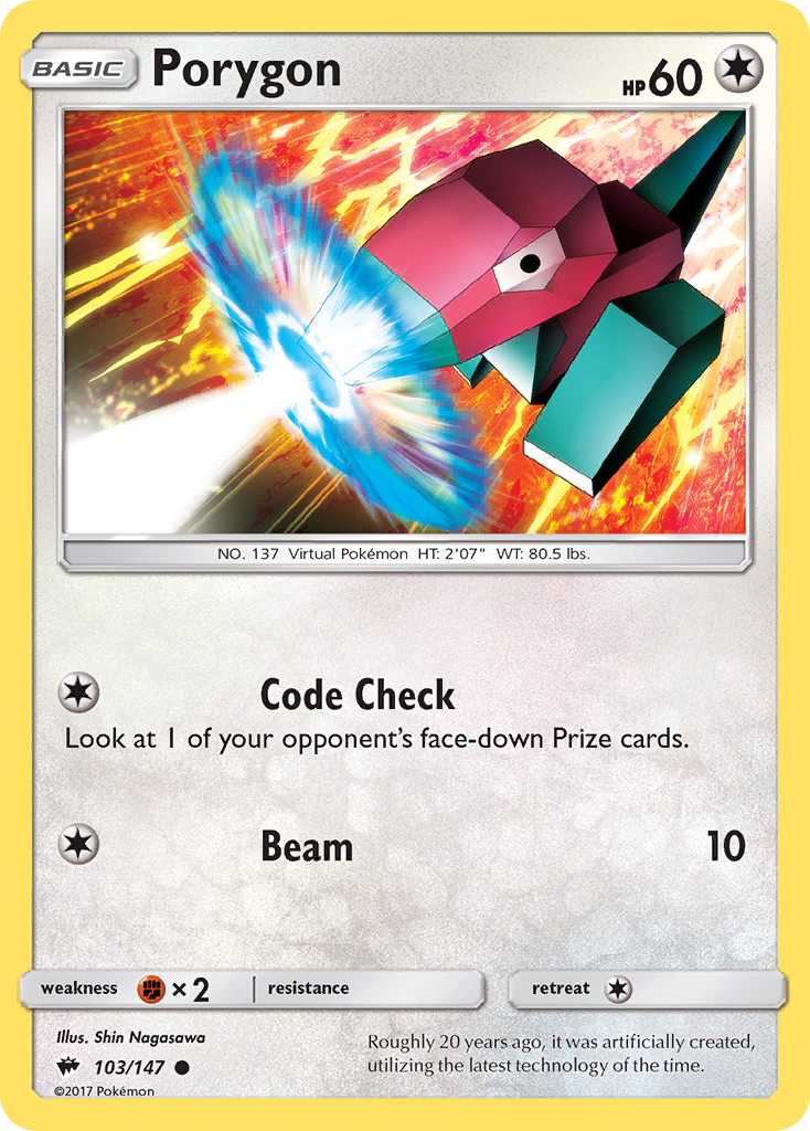 Porygon (103/147) [Sun & Moon: Burning Shadows] | KingTCG.ca