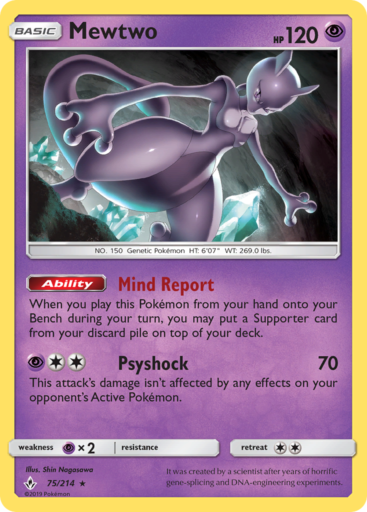 Mewtwo (75/214) [Sun & Moon: Unbroken Bonds] | KingTCG.ca