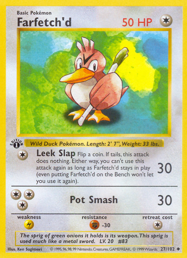 Farfetch'd (27/102) [Base Set 1st Edition] | KingTCG.ca