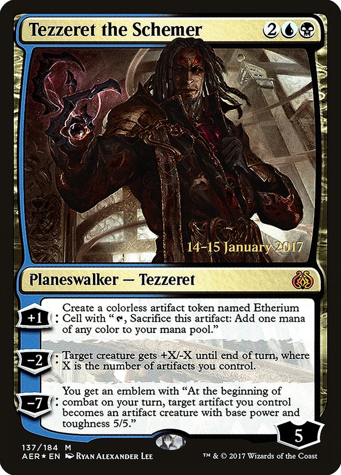 Tezzeret the Schemer (Prerelease Promo) [Aether Revolt Prerelease Promos] | KingTCG.ca