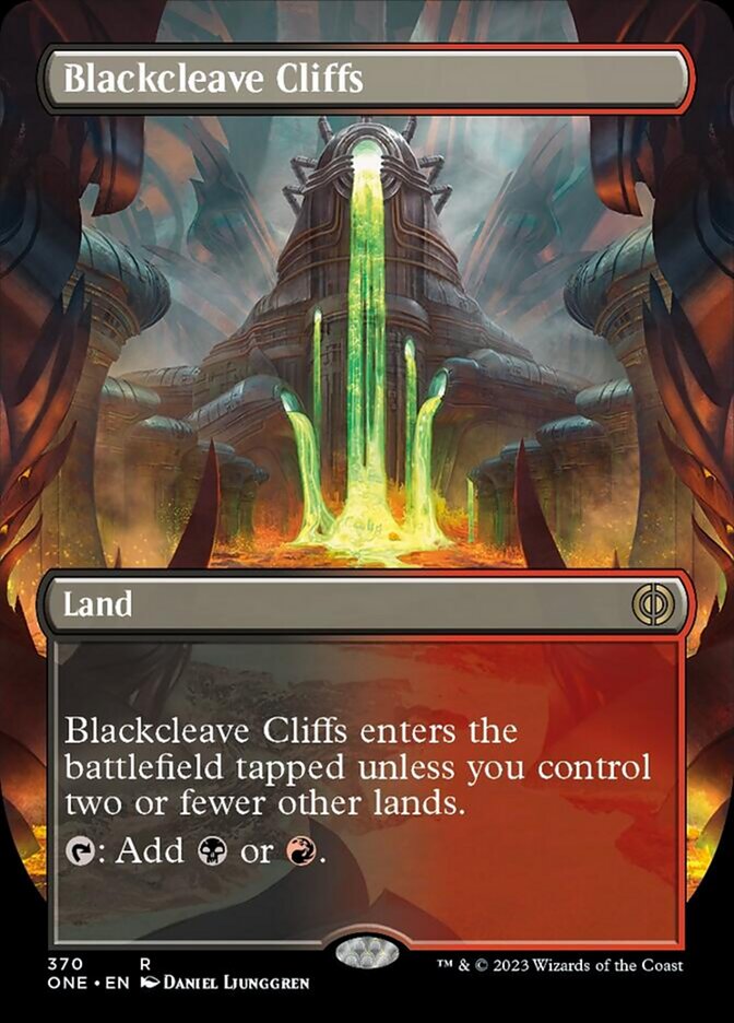 Blackcleave Cliffs (Borderless Alternate Art) [Phyrexia: All Will Be One] | KingTCG.ca