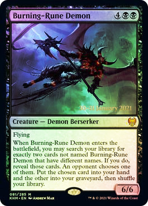 Burning-Rune Demon  [Kaldheim Prerelease Promos] | KingTCG.ca