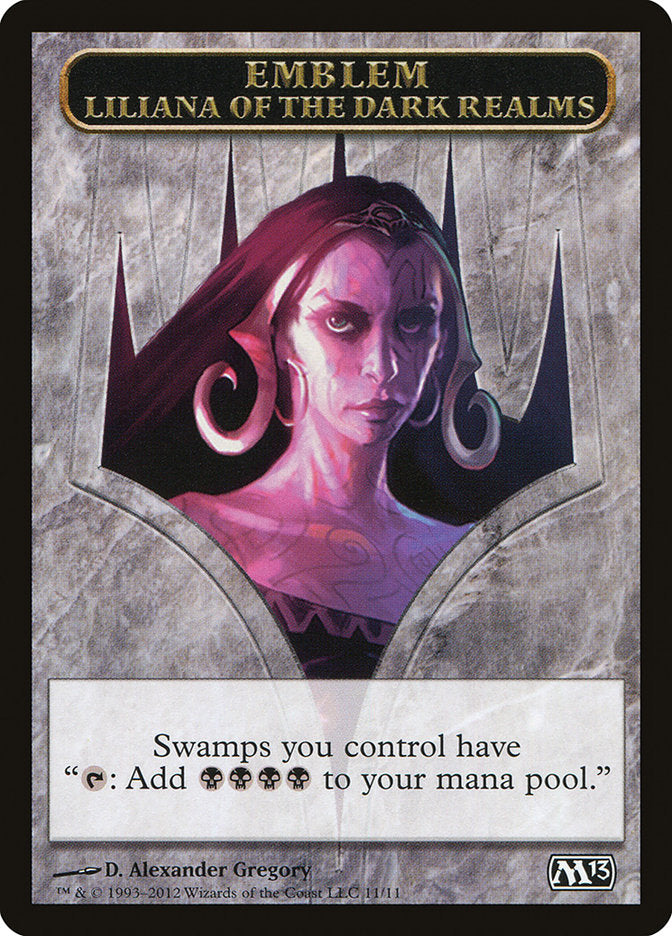 Liliana of the Dark Realms Emblem [Magic 2013 Tokens] | KingTCG.ca