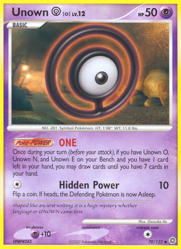 Unown O (70/132) [Diamond & Pearl: Secret Wonders] | KingTCG.ca