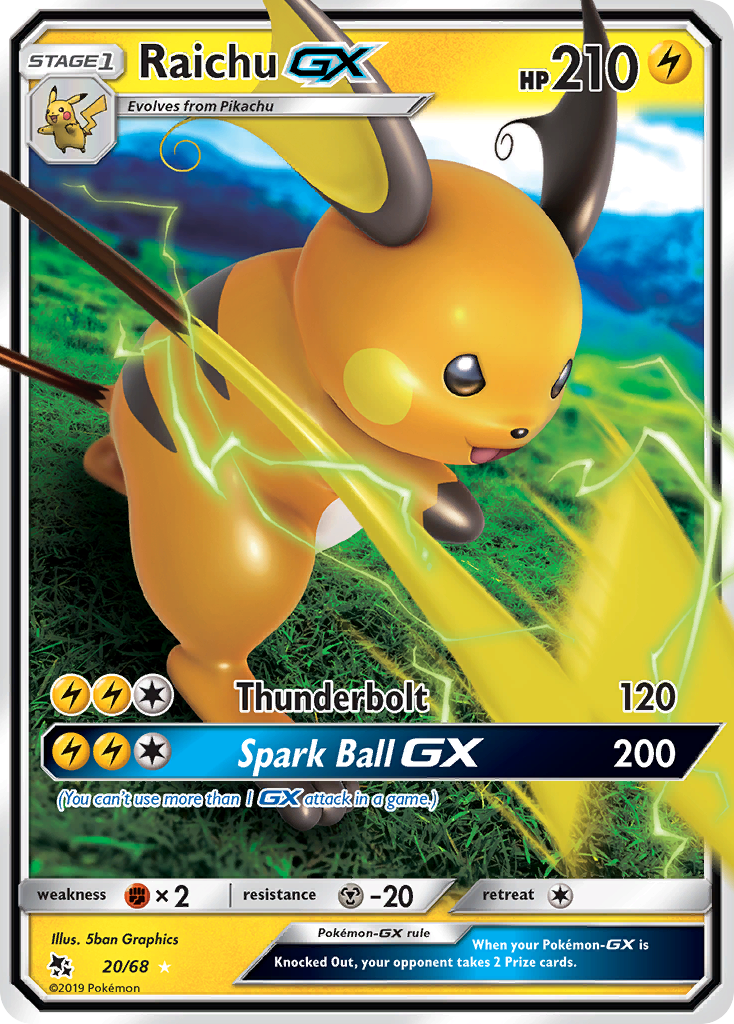 Raichu GX (20/68) [Sun & Moon: Hidden Fates] | KingTCG.ca