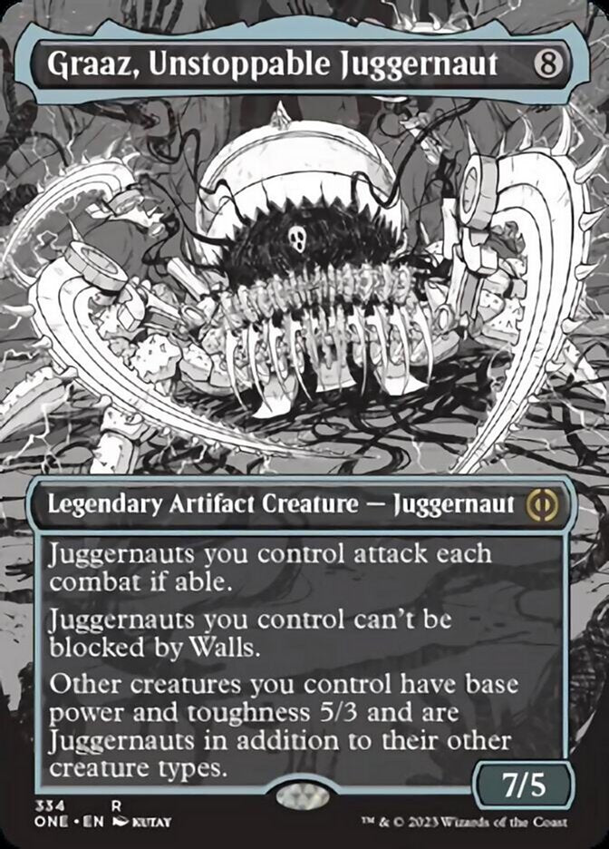 Graaz, Unstoppable Juggernaut (Borderless Manga) [Phyrexia: All Will Be One] | KingTCG.ca