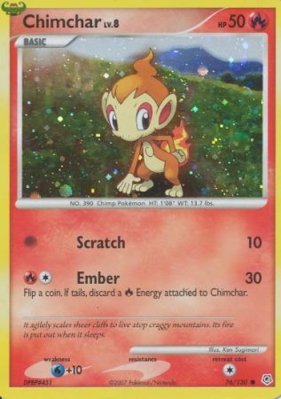 Chimchar (76/130) (Cosmos Holo) [Diamond & Pearl: Base Set] | KingTCG.ca