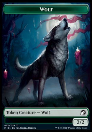 Wolf // Teferi, Who Slows the Sunset Emblem Double-sided Token [Innistrad: Midnight Hunt Tokens] | KingTCG.ca