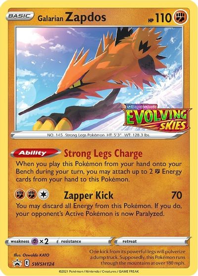 Galarian Zapdos (SWSH124) (Prerelease Promo) [Sword & Shield: Black Star Promos] | KingTCG.ca