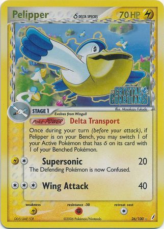 Pelipper (26/100) (Delta Species) (Stamped) [EX: Crystal Guardians] | KingTCG.ca