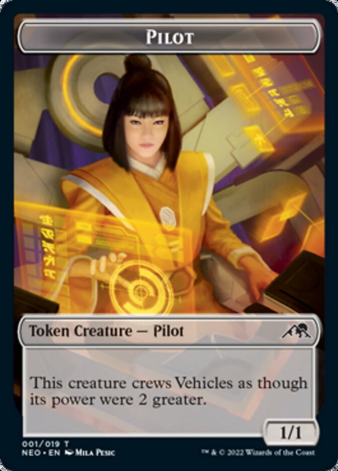 Spirit (002) // Pilot Double-sided Token [Kamigawa: Neon Dynasty Tokens] | KingTCG.ca