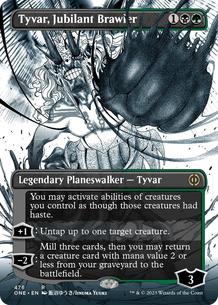 Tyvar, Jubilant Brawler (Borderless Manga Step-and-Compleat Foil) [Phyrexia: All Will Be One] | KingTCG.ca