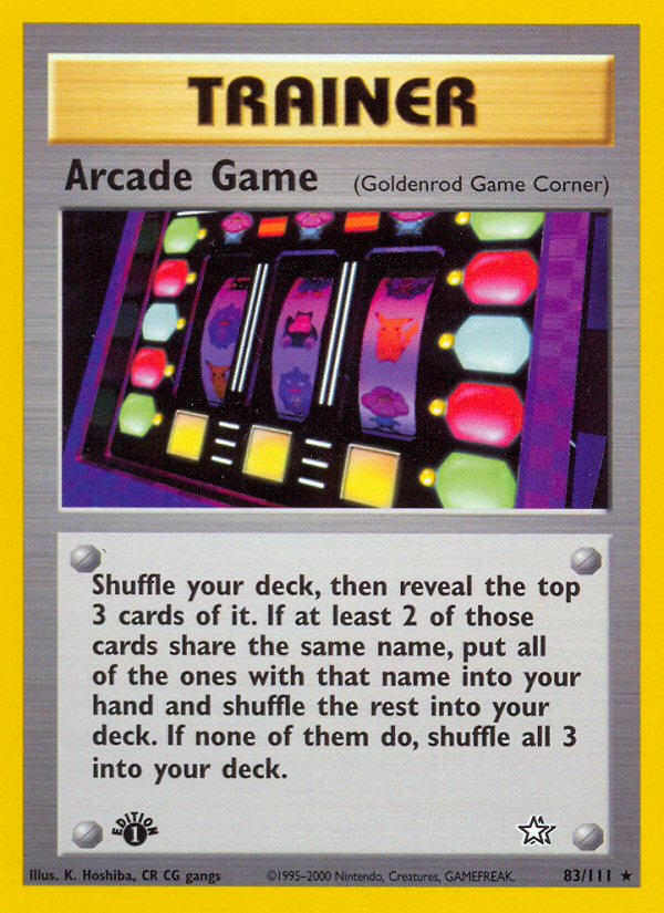 Arcade Game (83/111) [Neo Genesis 1st Edition] | KingTCG.ca