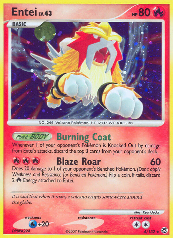 Entei (4/132) (Cracked Ice Holo) [Diamond & Pearl: Secret Wonders] | KingTCG.ca