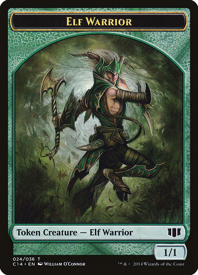 Gargoyle // Elf Warrior Double-sided Token [Commander 2014 Tokens] | KingTCG.ca