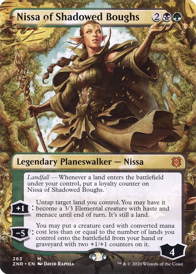 Nissa of Shadowed Boughs (Borderless) [Zendikar Rising] | KingTCG.ca